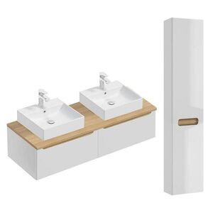 Petits-meubles KÚPEĽŇOVÝ NÁBYTOK 120cm Livia 2-dielna súprava Biela vyobraziť