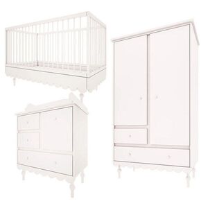 Petits-meubles IZBA PRE BÁBÄTKO 3-dielny Babushka Biela vyobraziť