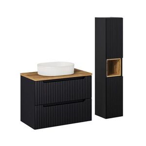 Petits-meubles KÚPEĽŇOVÝ NÁBYTOK 80.4cm Riva 2-dielna súprava Čierna a drevo vyobraziť