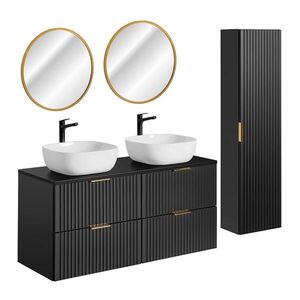 Petits-meubles KÚPEĽŇOVÝ NÁBYTOK 120.8cm Adriel 2-dielna súprava Matná čierna vyobraziť