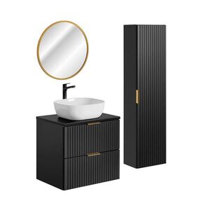 Petits-meubles KÚPEĽŇOVÝ NÁBYTOK 60.6cm Adriel 2-dielna súprava Matná čierna vyobraziť