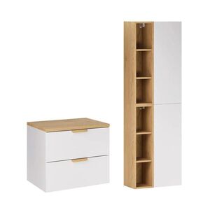 Petits-meubles KÚPEĽŇOVÝ NÁBYTOK 60.6cm Oria 2-dielna súprava Biela vyobraziť