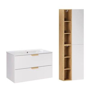 Petits-meubles KÚPEĽŇOVÝ NÁBYTOK 81cm Oria 2-dielna súprava Biela vyobraziť