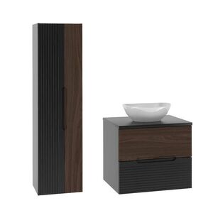 Petits-meubles KÚPEĽŇOVÝ NÁBYTOK 60.6cm Sylla 2-dielna súprava Čierna a drevo vyobraziť