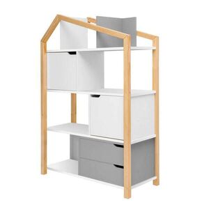 Petits-meubles REGÁL NA KNIHY Phoebe Sivá a biela vyobraziť