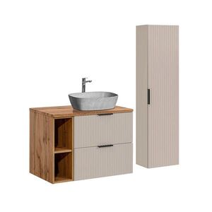 Petits-meubles KÚPEĽŇOVÝ NÁBYTOK 80.6cm Adriel 2-dielna súprava Béžová vyobraziť