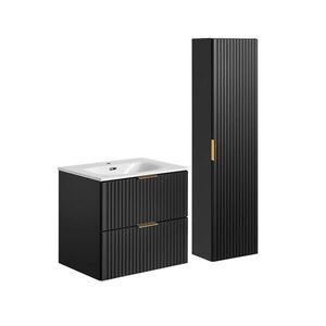 Petits-meubles KÚPEĽŇOVÝ NÁBYTOK 60.2cm Adriel 2-dielna súprava Matná čierna vyobraziť