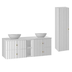 Petits-meubles KÚPEĽŇOVÝ NÁBYTOK 140.6cm Izae 2-dielna súprava Biela vyobraziť