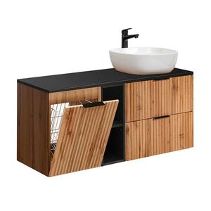 Petits-meubles UMÝVADLO 120.8cm Adriel Drevo a čierna farba vyobraziť
