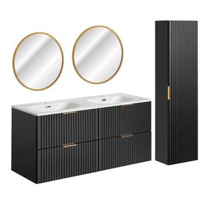 Petits-meubles KÚPEĽŇOVÝ NÁBYTOK 120.4cm Adriel 2-dielna súprava Matná čierna vyobraziť