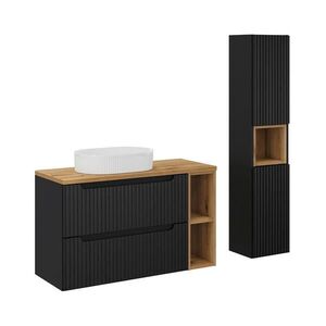 Petits-meubles KÚPEĽŇOVÝ NÁBYTOK 100.4cm Riva 2-dielna súprava Čierna a drevo vyobraziť