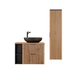 Petits-meubles KÚPEĽŇOVÝ NÁBYTOK 80.6cm Gaia 2-dielna súprava Dubové drevo a čierna farba vyobraziť