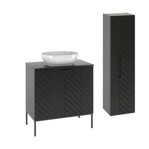 Petits-meubles KÚPEĽŇOVÝ NÁBYTOK 80.6cm Daria 2-dielna súprava Čierna vyobraziť