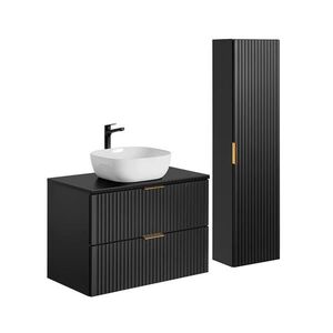 Petits-meubles KÚPEĽŇOVÝ NÁBYTOK 80.6cm Adriel 2-dielna súprava Čierna vyobraziť