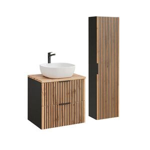 Petits-meubles KÚPEĽŇOVÝ NÁBYTOK 60.6cm Gaia 2-dielna súprava Dubové drevo a čierna farba vyobraziť