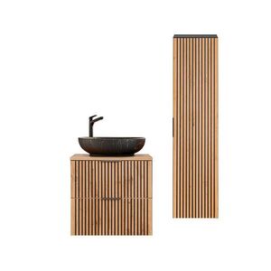 Petits-meubles KÚPEĽŇOVÝ NÁBYTOK 60.6cm Gaia 2-dielna súprava Dubové drevo a čierna farba vyobraziť