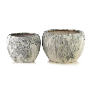 Mondex SÚPRAVA obalov NEVA 2-dielna sivá 51/51/35 cm a 38/38/30 cm keramika vyobraziť