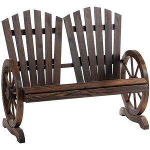 OKWISH ZÁHRADNÁ lavica 108/66/95 cm tmavohnedá pre 2 osoby z jedľového dreva s podrúčkami vyobraziť