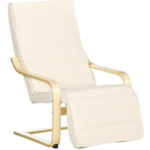 OKWISH RELAXAČNÉ kreslo 66, 5/94/100 cm krémovo biele z polyesteru s nastaviteľnou opierkou nôh vyobraziť