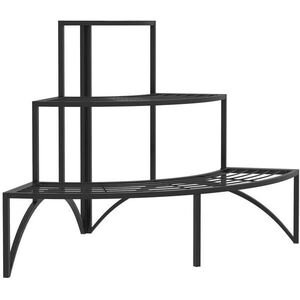 OKWISH STOJAN na kvety 87/60/60 cm čierny trojúrovňový rohový z kovu vyobraziť
