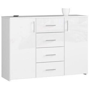 RAUMHIRSCH FURNITURE KOMODA Biela, Biela lesklá 80/110/35 vyobraziť