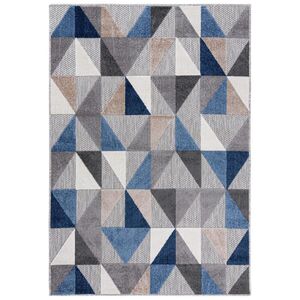 Mazovia KOBEREC modrý sivý geometrický - 160x230 cm vyobraziť