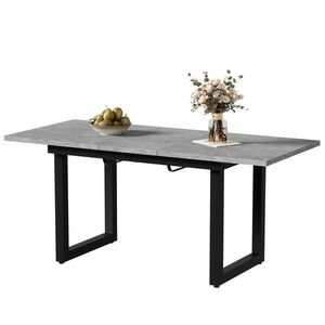 Redom JEDÁLENSKÝ stôl 140/180/80/75 cm, rozkladací, industriálny dizajn, MDF a kov, sivá/čierna vyobraziť