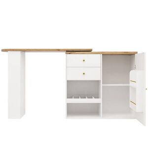 Redom BAROVÝ stôl 138/39/104 cm, otočný, z MDF, so 4 zásuvkami a 3 úrovňami úložného priestoru, biela vyobraziť