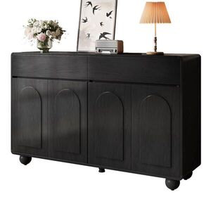 STILVORA KOMODA Čierna úložná skrinka so zásuvkami, 140 × 38 × 89 cm, do obývačky a spálne vyobraziť