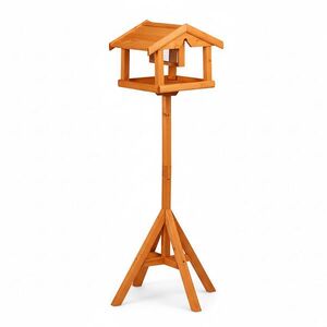 Relaxdays KŔMIDLO Oranžové jedľové drevo so stojanom 117 cm vyobraziť