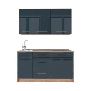 Vicco SAMOSTATNÁ KUCHYŇA Fame-Line, Tmavo modrá vysoký lesk/Dub Goldkraft, 150 cm, AP Oak vyobraziť