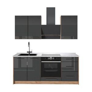 Vicco SAMOSTATNÁ KUCHYŇA Fame-Line, Antracit vysoký lesk/Dub Goldkraft, 190 cm, AP Marble vyobraziť