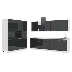 Vicco KUCHYNKA Fame-Line, Antracit vysoký lesk/biely, 460 cm, AP Marble vyobraziť