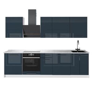 Vicco KUCHYNKA Fame-Line, Tmavo modrá vysoký lesk/biely, 280 cm, AP Marble vyobraziť