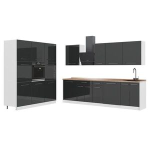 Vicco KUCHYNKA Fame-Line, Antracit vysoký lesk/biely, 460 cm, AP Oak vyobraziť