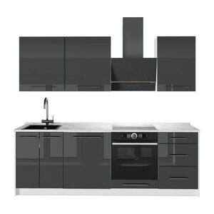 Vicco KUCHYNKA Fame-Line, Antracit vysoký lesk/biely, 230 cm, AP Marble vyobraziť