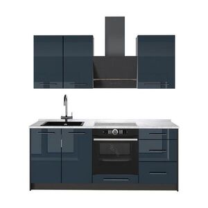 Vicco SAMOSTATNÁ KUCHYŇA Fame-Line, Tmavo modrá vysoký lesk/antracitová, 190 cm, AP Marble vyobraziť