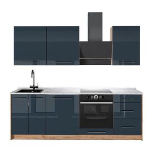 Vicco KUCHYNKA Fame-Line, Tmavo modrá vysoký lesk/Dub Goldkraft, 230 cm, AP Marble vyobraziť