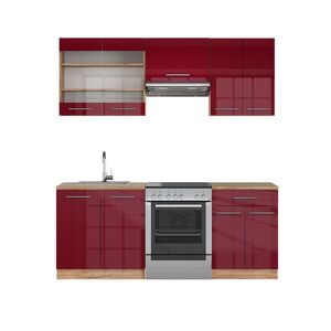 Vicco KUCHYNSKÝ KÚT Fame-Line Bordeaux vysoký lesk/dub Goldkraft 200 cm , AP Oak vyobraziť