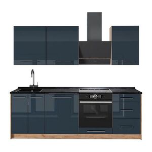 Vicco KUCHYNKA Fame-Line, Tmavo modrá vysoký lesk/Dub Goldkraft, 230 cm, AP Antracit vyobraziť