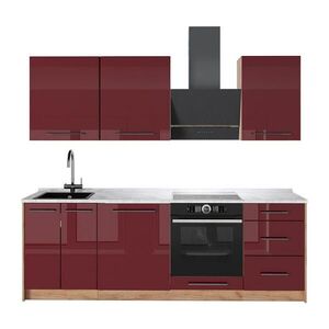 Vicco KUCHYNKA Fame-Line, Bordeaux vysoký lesk/Dub Goldkraft, 230 cm, AP Marble vyobraziť