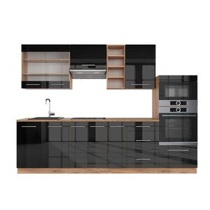 Vicco KUCHYNSKÝ KÚT Fame-Line Antracit vysoký lesk/dub Goldkraft 280 cm , AP Marble vyobraziť