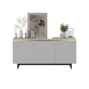 Meble Lindner KOMODA Selene 3D matná biela 167 cm s kovovým rámom vyobraziť