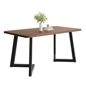 OKWISH JEDÁLENSKÝ stôl 117/68/75 cm orechová a čierna z MDF a kovu s obdĺžnikovou doskou vyobraziť