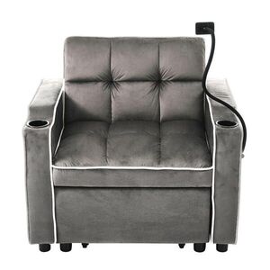 OKWISH ROZKLADACIE kreslo 83/167/76 cm tmavosivé 3 v 1 so zamatovým poťahom a penovou výplňou vyobraziť
