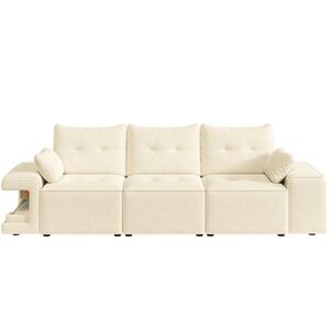 OKWISH POHOVKA 229, 5/78/84 cm béžová zo zamatu s úložným priestorom a skrytými miestami pre domáce zvieratá vyobraziť