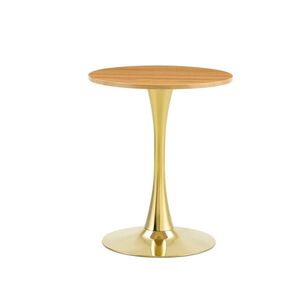 OKWISH ODKLADACÍ stolík 60/60/72 cm zlatá a drevený dekor z MDF a kovu s okrúhlou doskou a stabilnou základňou vyobraziť