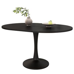 OKWISH JEDÁLENSKÝ stôl 100/140/100/75 cm čierny rozkladací oválny z MDF vyobraziť