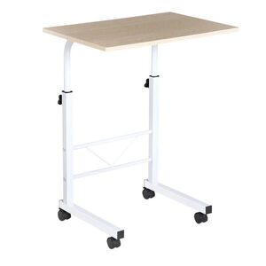 OKWISH PRÍRUČNÝ stolík 40/60/68-78 cm v javorovom dekore z ocele a drevotriesky výškovo nastaviteľný na kolieskach vyobraziť