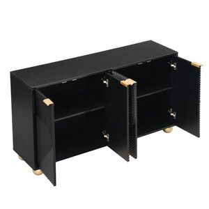 OKWISH KOMODA 120/35/71, 5 cm čierna z MDF so 4 dverami a nastaviteľnými policami vyobraziť